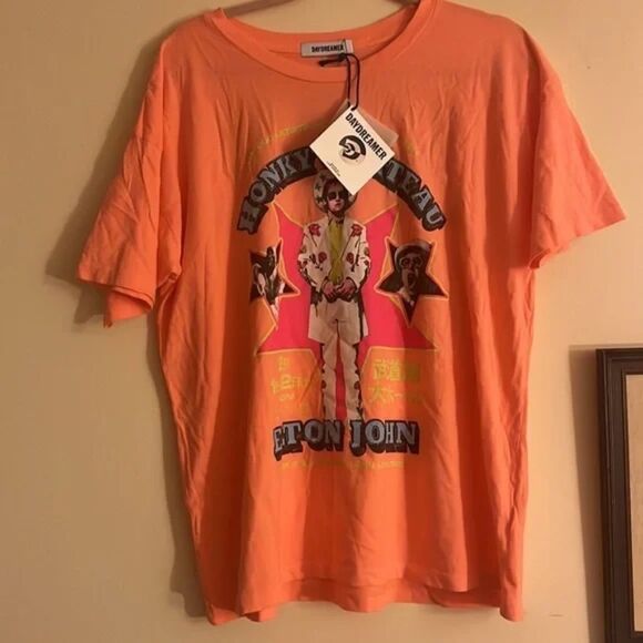 Daydreamer Desert Flower Elton John Honky Chateau Cotton Graphic Tee Size small - Picture 2 of 3